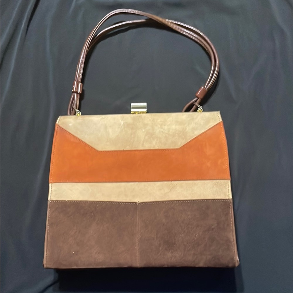 Naturalizer Brown and Tan Shoulder Bag with Retro Design